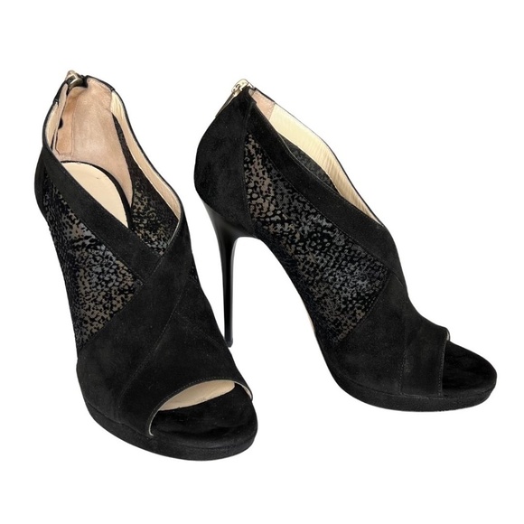 Jimmy Choo Black Suede/Mesh "Vivid" Ankle Booties Size 10.5 (40.5) With Box - Picture 3 of 14